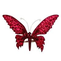 Vickerman 7.5" Red Glitter Butterfly Clip Ornament (4 Pack)