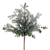 View 20" Artificial Snow Cedar/Eucalyptus Bush (2 Pack)