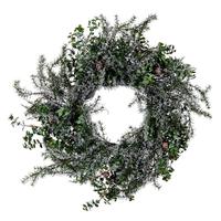 Vickerman 26" Artificial Snow Cedar/Eucalyptus Wreath