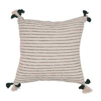 Vickerman 16" x 16" Green Stripe Cotton Pillow