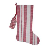 Vickerman 20" x 8" Red Stripe Cotton Stocking