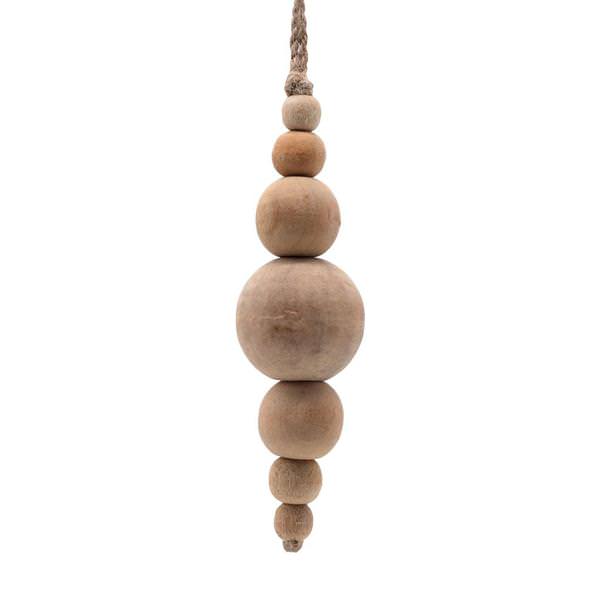 5" Natural Wooden Bead Ornament (2 Pack)