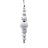 Vickerman 7" White Wooden Bead Ornament (2 Pack)