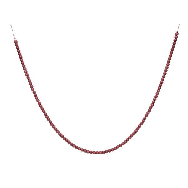 72" Burgundy Wooden Bead Garland (2 Pack)