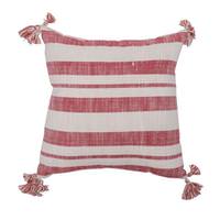 Vickerman 16" x 16" Red Stripe Cotton Pillow