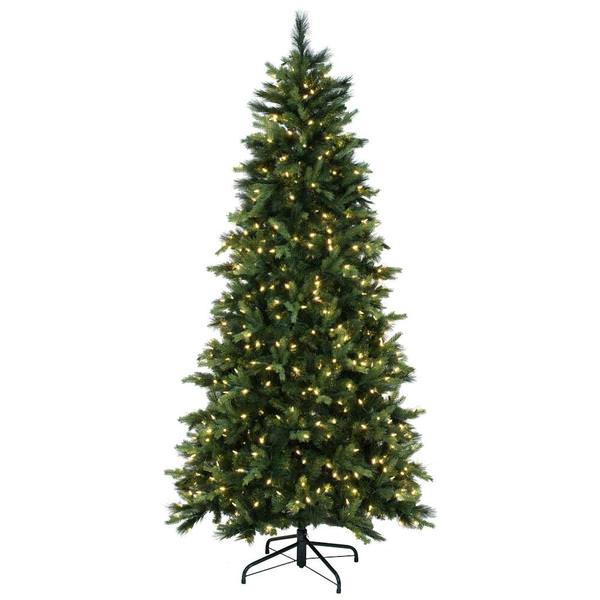 7.5' x 45" Artificial Southern Mixed Spruce 2162 Tips 600 Multi-Colored LED Lights