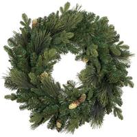 24" Artificial Emerald Mixed Fern Cedar Wreath 150 Tips