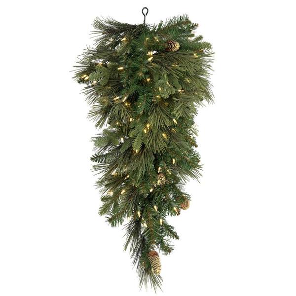 36" Artificial Emerald Mix Teardrop Unlit