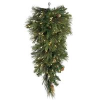 Vickerman 36" Artificial Emerald Mix Teardrop Unlit 100 Dura-lit® Clear LED Lights