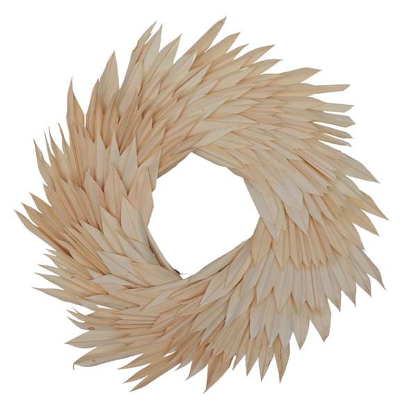 17" Bleached Palm Sun Wreath
