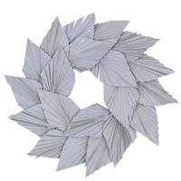 Vickerman 17" White Washed Palm Spear Wreath