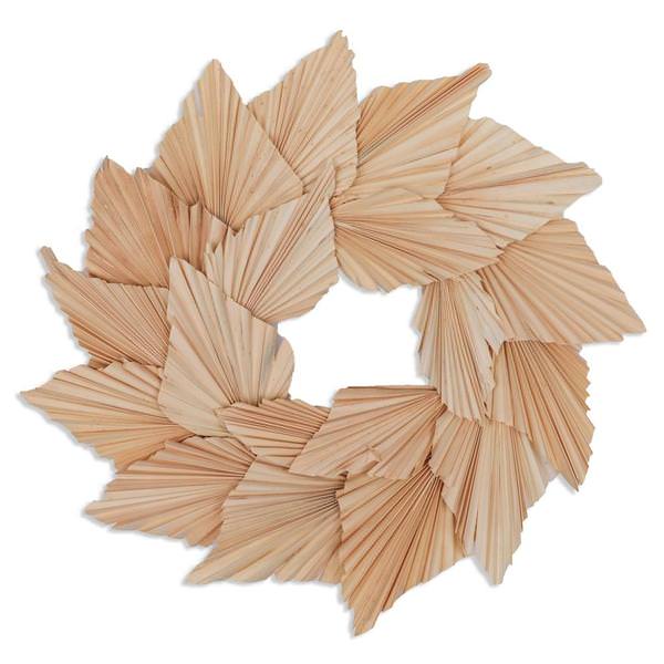 17" Bleached Palm Spear Wreath