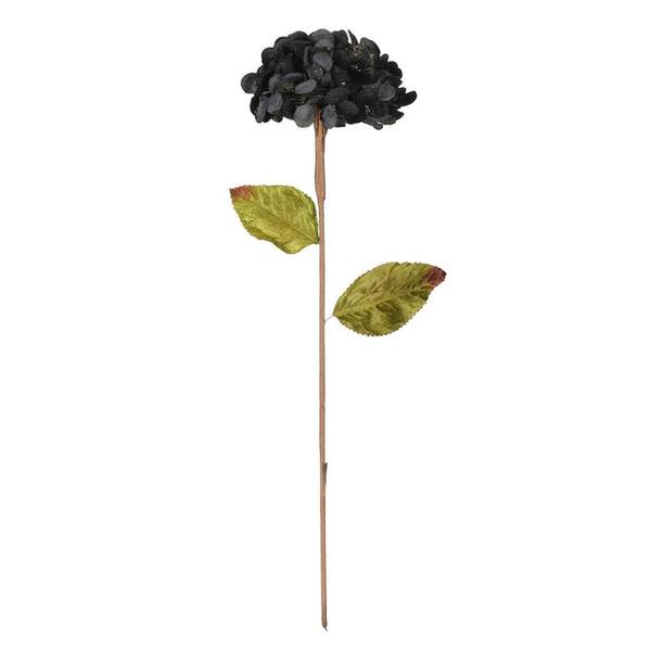 17" Artificial Black Hydrangea Spray (3 Pack)