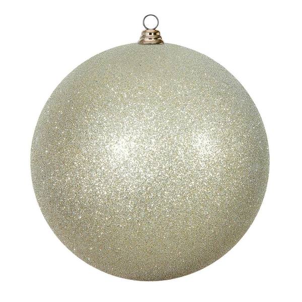 15.75" Champagne Glitter Ball Ornament