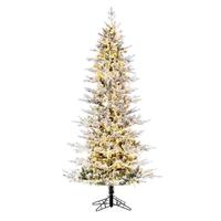Vickerman 7.5' x 45" Artificial Flocked Slim Kiana Pine 1400 Color Changing LED Lights