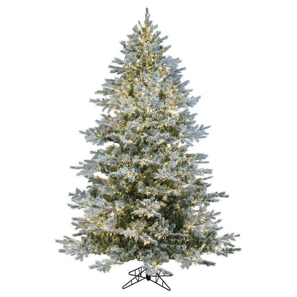 6.5' x 54" Artificial Flocked Kiana Pine 1300 Color Changing LED Lights