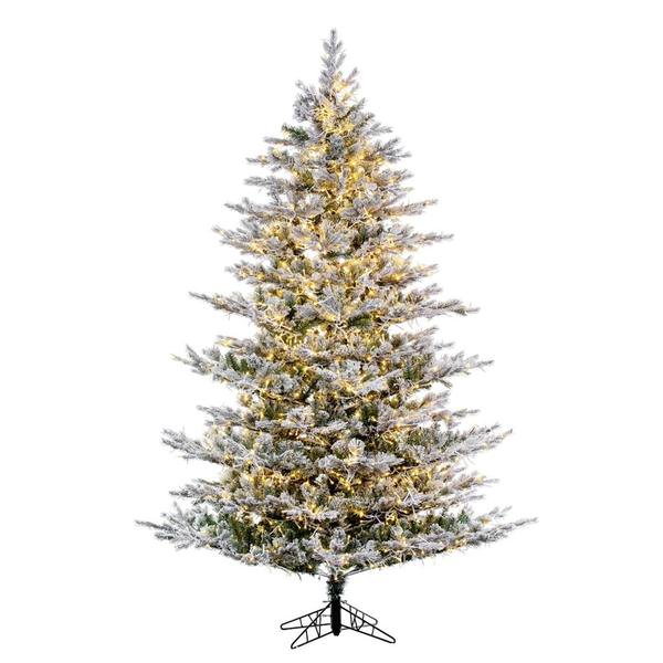 7.5' x 60" Artificial Flocked Slim Kiana Pine 2653 Color Changing LED Lights