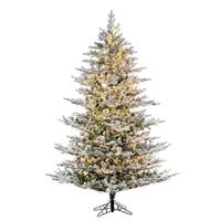 Vickerman 7.5' x 60" Artificial Flocked Slim Kiana Pine 2653 Color Changing LED Lights