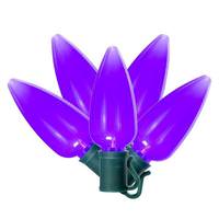 View 25 Light 25' Green Wire Purple LED C9 String with 8" Spacing