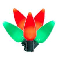 Vickerman 25 Light 25' Green Wire Red / Green LED C9 String with 8" Spacing
