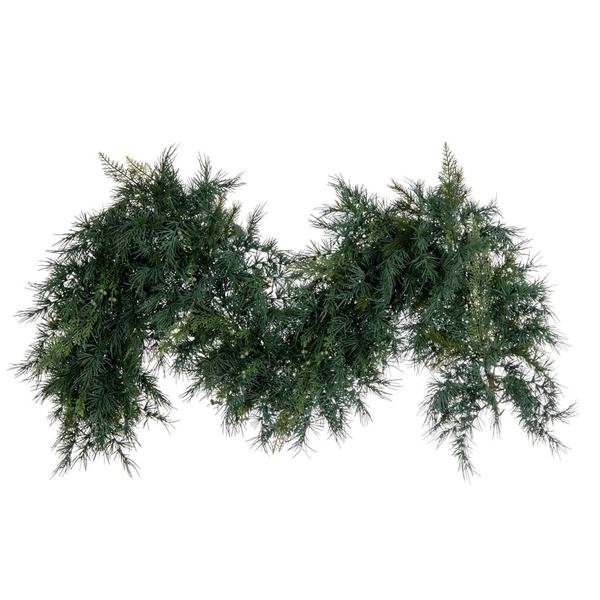 6' x 14" Artificial Mixed Fern Cedar Garland