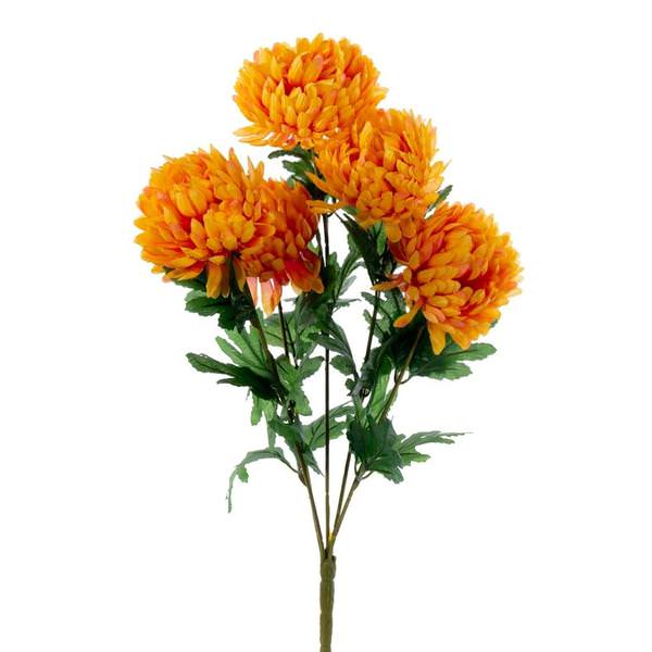 23" Artificial 5 Flower Sunrise Gold Mum Bush