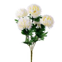 Vickerman 23" Artificial 5 Flower White Yellow Mum Bush