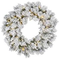 Vickerman 48" Artificial Flocked Alberta 100 Warm White Italian LED Lights with Pine Cones