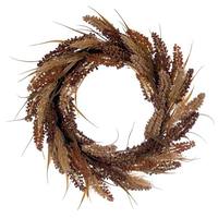 Vickerman 20" Artificial Brown Ivory Corn Unlit Wreath
