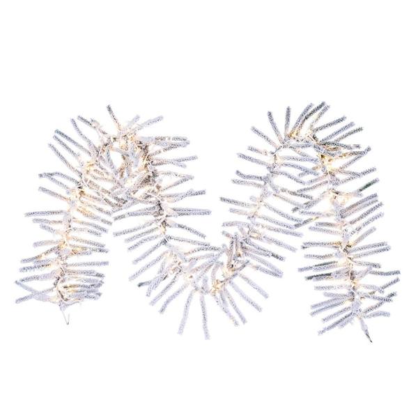 6' X 14" Artificial Snow Cedar Eucalyptus Garland Unlit