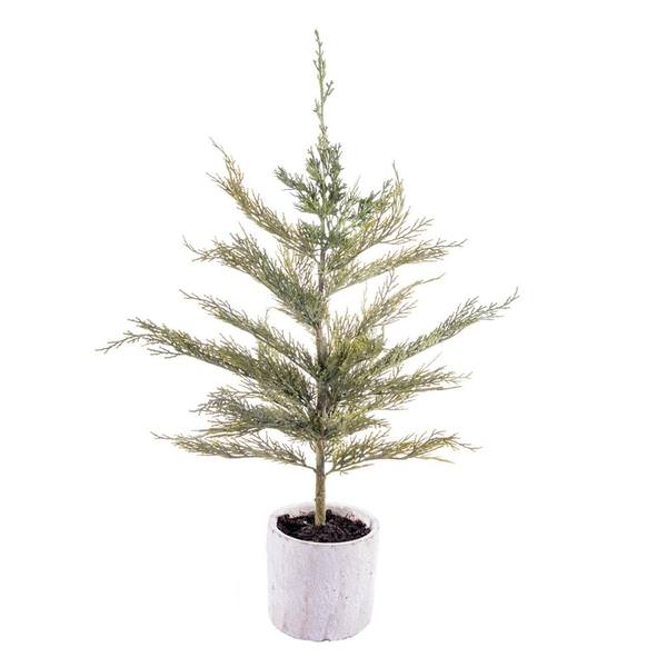 24" Artificial Green Cedar Sapling Potted