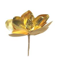 Vickerman 13" Gold Magnolia Flower (3 pack)