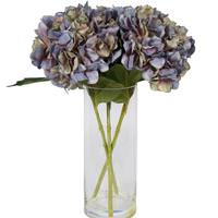 Vickerman 17" Artificial Lavender Hydrangea Bouquet in Glass Vase with Acrylic Water