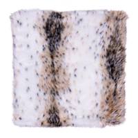 Vickerman 18"x18" Snow Lynx Faux Fur Pillow