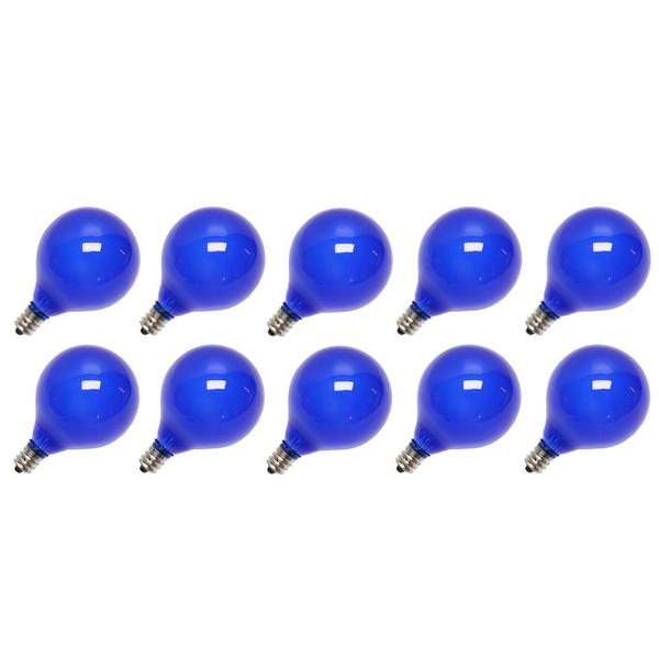 130 volt G50 Candelabra Screw Base Blue (10 Pack)