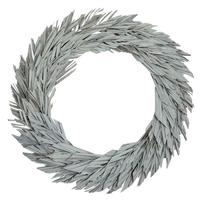 Vickerman 24" White Washed Canna Leaf Wreath