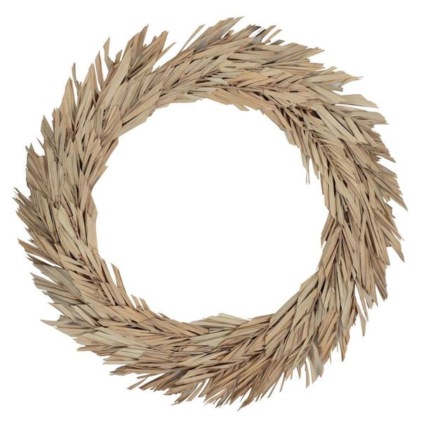 24" Bleached Canna Leaf Wreath