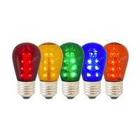 Vickerman 1.3 watt 130 volt S14 Medium Screw Multi-Colored Transparent LED (5 pack)