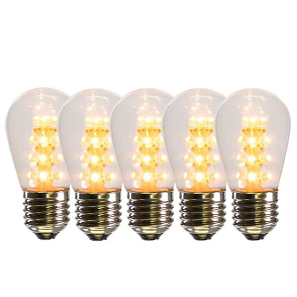 1 watt 130 volt S14 Medium Screw Warm White Transparent LED (5 pack)