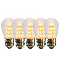Vickerman 1 watt 130 volt S14 Medium Screw Warm White Transparent LED (5 pack)