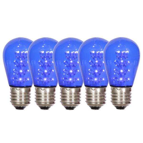 1 watt 130 volt S14 Medium Screw Blue Transparent LED (5 pack)
