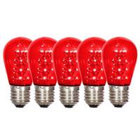 Vickerman 1 watt 130 volt S14 Medium Screw Red Transparent LED (5 pack)