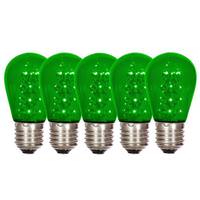 View 1 watt 130 volt S14 Medium Screw Green Transparent LED (5 pack)