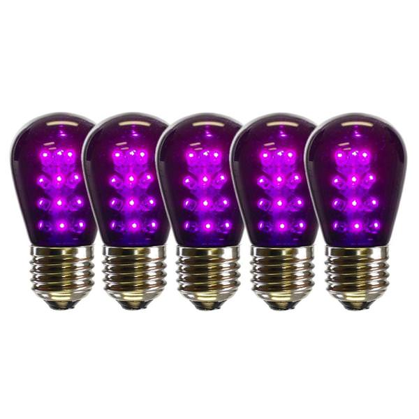 1 watt 130 volt S14 Medium Screw Purple Transparent LED (5 pack)