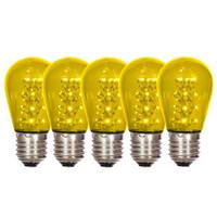 View 1 watt 130 volt S14 Medium Screw Yellow Transparent LED (5 pack)