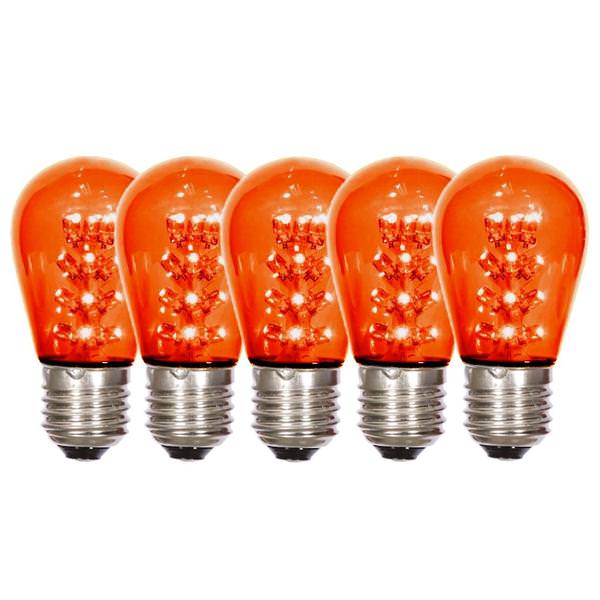 1 watt 130 volt S14 Medium Screw Amber Transparent LED (5 pack)