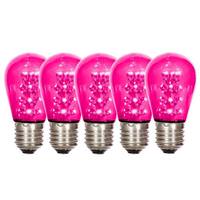 View 1 watt 130 volt S14 Medium Screw Pink Transparent LED (5 pack)