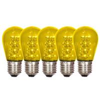 Vickerman 1 watt 130 volt S14 Medium Screw Yellow Transparent LED (5 pack)