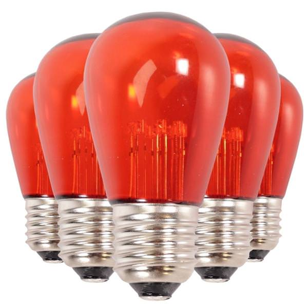 1 watt 130 volt S14 Medium Screw Amber Transparent LED (5 pack)
