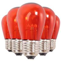 Vickerman 1 watt 130 volt S14 Medium Screw Amber Transparent LED (5 pack)